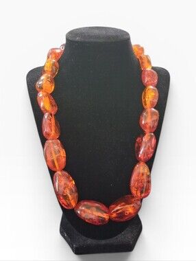 Vintage Mega-Statement Baltic Amber Nugget Necklace - 14K Gold Clasp